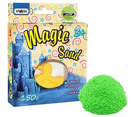Magic sand зеленого кольору, з формочкою 0,150 кг, у кор-ці 14см-11см-3,2см - 1 - smarttoys.com.ua