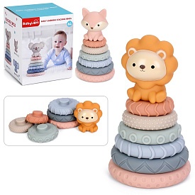Пірамідка BL8711C-11АF-2 кільця 6шт(текстурні, пазли), м'яка, 2 в. (лисичка 17см, лев 16,5см) в кор. - 1 - smarttoys.com.ua