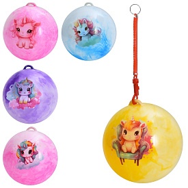 М'яч дитячий MS 4908 9 дюймів, 60г, ручка (пружина), принт-єдиноріг, мікс видів/4 кольори - 1 - smarttoys.com.ua