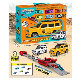 Набір машинок 8902 інерц, джип (32см, 2в1 трек), машинки 6шт 7см (метал), 3 кольори, в кор-ці - 1 - smarttoys.com.ua