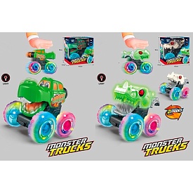 Машина 17876-77 13см, заводна/на запуску, корпус-динозавр,світло,2 види/мікс кольорів,на бат.,в кор. - 1 - smarttoys.com.ua