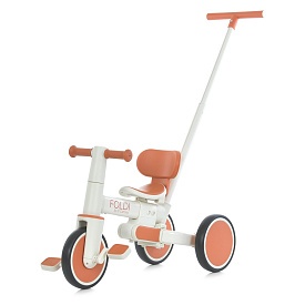 Велосипед дитячий ME 1202 FOLDI Сinnamon Beige 3в1, 3 кол. EVA 8д., батьківська ручка, бежевий. - 1 - smarttoys.com.ua