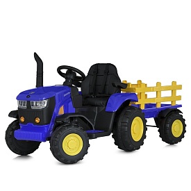 Трактор M 5852EBLR-4 радіокер. 2,4G, 2 мотори35W, 1акум.12V9AH, причеп, TF, USB, EVA,шкiра,блакитний - 1 - smarttoys.com.ua