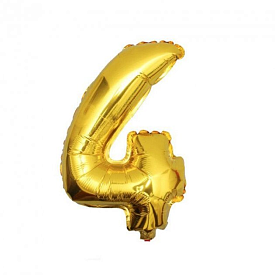 Фольгована цифра "4" золота, висота 65 см - 1 - smarttoys.com.ua