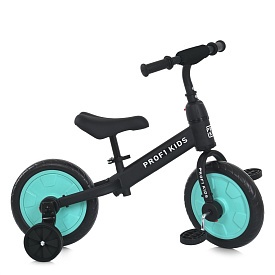 Велосипед-біговел дитячий PROFI KIDS 12 д.MBB 1012-1 кол.EVA,2в1,педалі,дод.кол.,ексцен.,чорно-блак. - 1 - smarttoys.com.ua