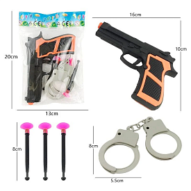 Пістолет 1936-15 (600/2) патрони на присосці, наручники, у пакеті - 1 - smarttoys.com.ua