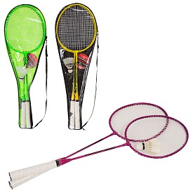 Бадмінтон залізний MS 0774-2 ракетки 2 шт., волан, неон, 3 кольори, чохол, 67-21-3 см. - 1 - smarttoys.com.ua