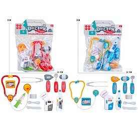 Набір лікаря 5507-08-11 стетоскоп, мед.інструменти, 2 кольори, у пакеті, 24-31-6см - 1 - smarttoys.com.ua