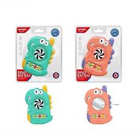 Брязкальце HE8079 динозавр, дзеркало, рухливі деталі, 2 кольори, бліст., 15,5-19-4,5 см. - 1 - smarttoys.com.ua