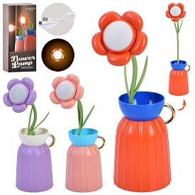 Нічник GL371 квітка у вазі, акум., гнучке стебло, USB, 3 кольори, світло-3 режими, кор.,9,5-23-9,5см - 1 - smarttoys.com.ua