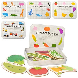 Дерев'яна іграшка Пазли MD 2335 мікс видів, в пеналі (мет.), кул., 17-12-3 см. - 1 - smarttoys.com.ua