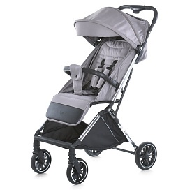 Візок дитячий ME 1129 LINK Silver Striped прогулянковий, книжка, 3 пол. спинки, сріблястий - 1 - smarttoys.com.ua