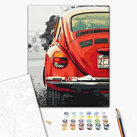 Картина за номерами: Червоне ретро 40х50 - 1 - smarttoys.com.ua