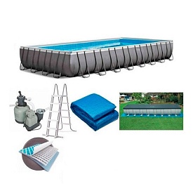 Басейн каркасний 26374 прямокут., 975-488-132см., 54368л., фільтр-насос, сходи, підстилка, тент,кор. - 1 - smarttoys.com.ua