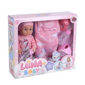 Пупс AKG-0065 п'є-пісяє, горщик, пляшечка, соска, брязкальце, подушка,ковдра, кор., 37-22,5-10,5 см. - 1 - smarttoys.com.ua