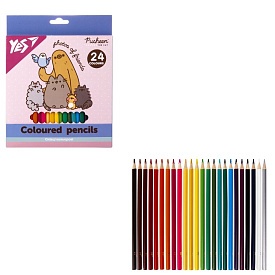 Олівці кольорові Yes 24 кол. "Pusheen" - 1 - smarttoys.com.ua