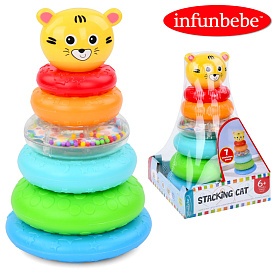 Пірамідка PL2201C тигр, кільця 5 шт., кор., кул., 14-21-14 см. - 1 - smarttoys.com.ua