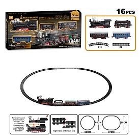 Залізниця 9299-81 локомотив, вагони 3 шт., 16 дет., муз., бат., кор., 40,5-19-5 см. - 1 - smarttoys.com.ua