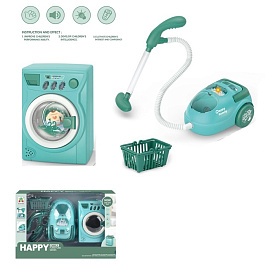 Набір побутової техніки LS8284Q пилосос, пральна машина, кошик, муз., світло, бат., кор.,34-22-9,5см - 1 - smarttoys.com.ua