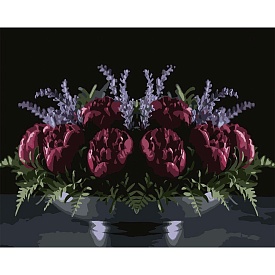 Картина за номерами Strateg Червоні піони на чорному фоні 40Х50 (AH1280) - 1 - smarttoys.com.ua