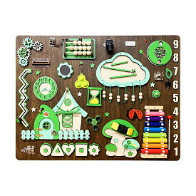 Бізіборд  "Галявина" коричневий 60х80 см - 1 - smarttoys.com.ua