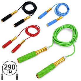 Скакалка MS 4615 ПВХ, ручка - резина+метал, підшипник, 4 кольори, кул., 11-19-3 см. - 1 - smarttoys.com.ua