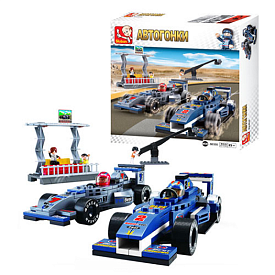 Конструктор SLUBAN M38-B0355 "Автоперегони", машинки, фігурки 5 шт., 300 дет. - 1 - smarttoys.com.ua