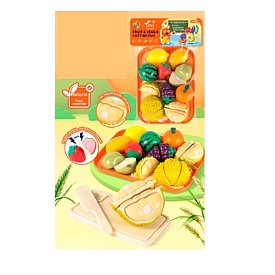 Продукти W8015  на липучці, фрукти, піднос, дошка, ніж, у пакеті, 22,5-34-5см - 1 - smarttoys.com.ua