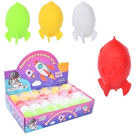 Іграшка MS 4130 антистрес, ракета, борошно, 4 кольори, кул., 24 шт. в диспл., 28,5-6-18 см. - 1 - smarttoys.com.ua