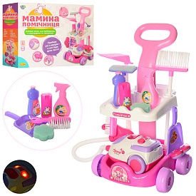 Набір для прибирання A5951 візок,пилосос,щітки,відро,пенопласт. кульки,світло,бат.,кор.,48,5-36-15см - 1 - smarttoys.com.ua