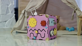 Бізікуб 23х23х23 см рожевий - 5 - smarttoys.com.ua