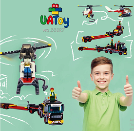 Конструктор UAToy "Вертоліт і тягач" серія Доблесні рятувальники 331 деталей - 1 - smarttoys.com.ua