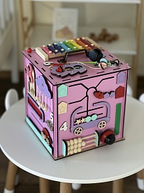 Бізікуб "Робот" 30х30х30 см рожевий - 9 - smarttoys.com.ua