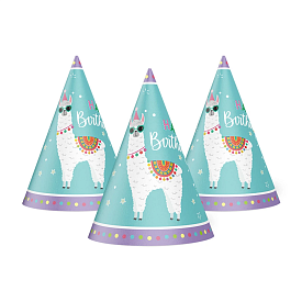 Ковпачок "Happy Birthday" лама 15 см 20 шт - 1 - smarttoys.com.ua