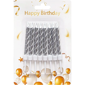 Свічки спіраль товсті виті Срібло - 1 - smarttoys.com.ua