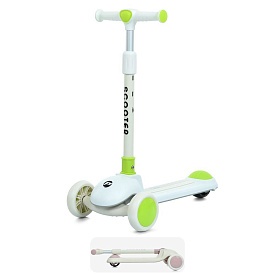 Самокат JR3-126-GR Mini, метал+пластик, 3 колеса PU, 2пер120мм,задн 90мм,кермо рег.,муз.,світло,бат - 1 - smarttoys.com.ua