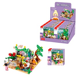 Конструктор SLUBAN M38-B1373 рожева серія,ботанічний сад,від 71дет.,фігурка,кор.,8шт.(4види)в диспл. - 1 - smarttoys.com.ua