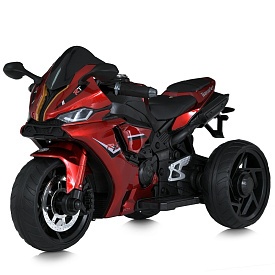 Мотоцикл M 5823ELS-3 1*12V5AH, 2*35W, MP3, TF, USB, BT, EVA, шкіра, муз., світло, фарб.червоний - 1 - smarttoys.com.ua