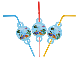 Набір трубочок з гофрою "Динозаври" 8шт - 1 - smarttoys.com.ua