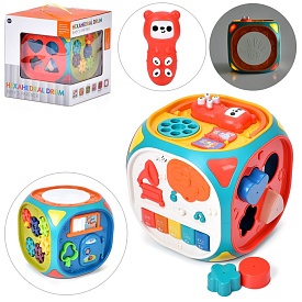 Гра N6108 куб,розвив.,шестерні,піаніно,барабан,сортер,рух.дет.,муз.(англ.),світло,бат.,кор.,26-30-26 - 1 - smarttoys.com.ua
