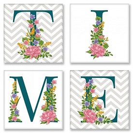 СН123 Набір для розпису за номерами. TIME сканд 18*18 см*4 шт. - 1 - smarttoys.com.ua