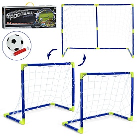 Футбольні ворота MR 1535 3в1, сітка 3 шт., насос, м'яч, кор., 67,5-26,5-6,5 см. - 1 - smarttoys.com.ua
