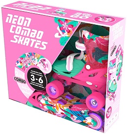 Роликові ковзани Neon Combo, розмір 34-37, квіти - 1 - smarttoys.com.ua