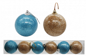 Кулі новорічні №X-1 6см 6шт у короб. 2кол блищ. DC9155-6-6 (120)  - 1 - smarttoys.com.ua