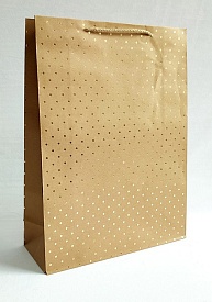 Пакет 18*23*10см паперовий "Золоті крапочки" 12 шт в пак - 1 - smarttoys.com.ua