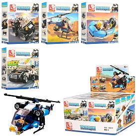 Конструктор SLUBAN M38-B0638 поліція, трансп., фігурка, від 73 дет., 8 шт. (4 види) в диспл., 28,5-1 - 1 - smarttoys.com.ua