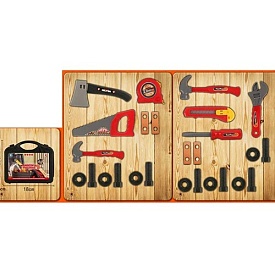 Набір iнструментів YF809-6-7 молоток, ключ, викрутка, болти, валіза, 21-19-4 см. - 1 - smarttoys.com.ua