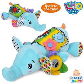 Підвіска м'яка HB 0118 A  слон.сенсор.гра/такт,рухл.дет,дзеркало.шуршить.брязк.плюш.пак.20-33-11см - 1 - smarttoys.com.ua