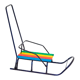 Сани "Класік" круглі полози синій / З РУЧКОЮ / - 1 - smarttoys.com.ua