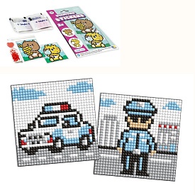 Набір з алмазною мозаїкою на самоклеючій основі для дітей "Професії.Поліцейський" 9х9см - 1 - smarttoys.com.ua